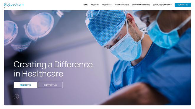 Website built on a ready-made theme, example 3