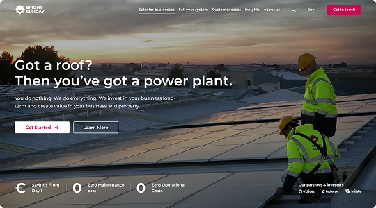 Website built on a ready-made theme, example 2