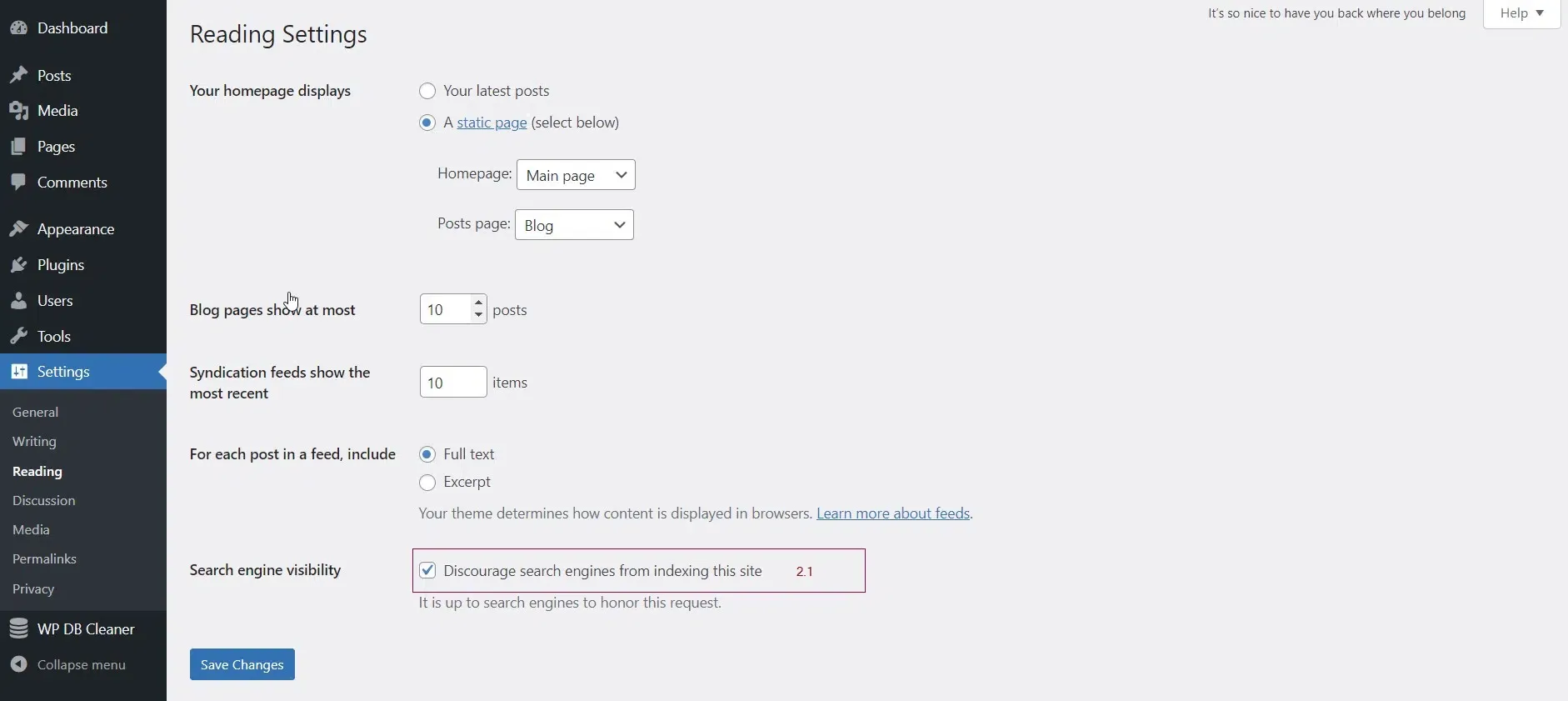 How to noindex a page in Wordpress