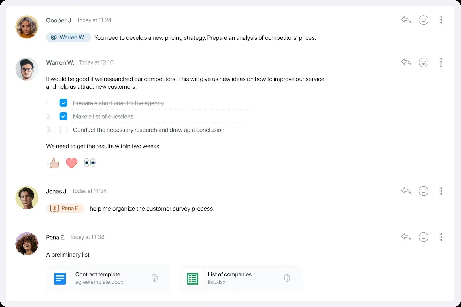 Core Features of Worksection: team collaboration