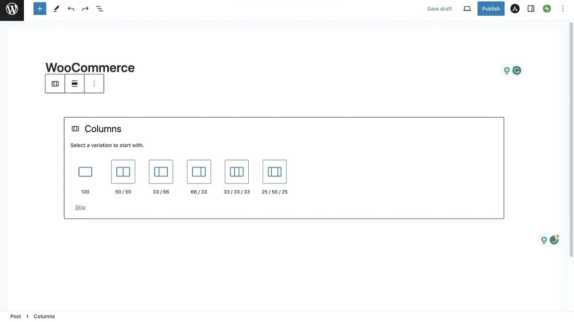 Customize Column Layout