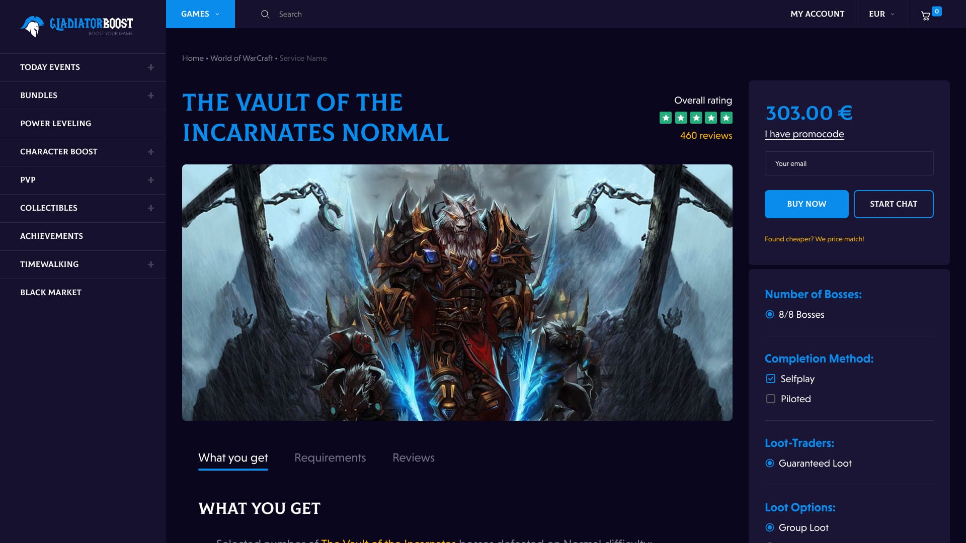 Gladiatorboost page