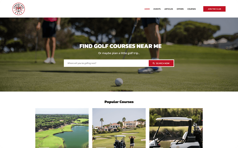 Sunday Red Golf page