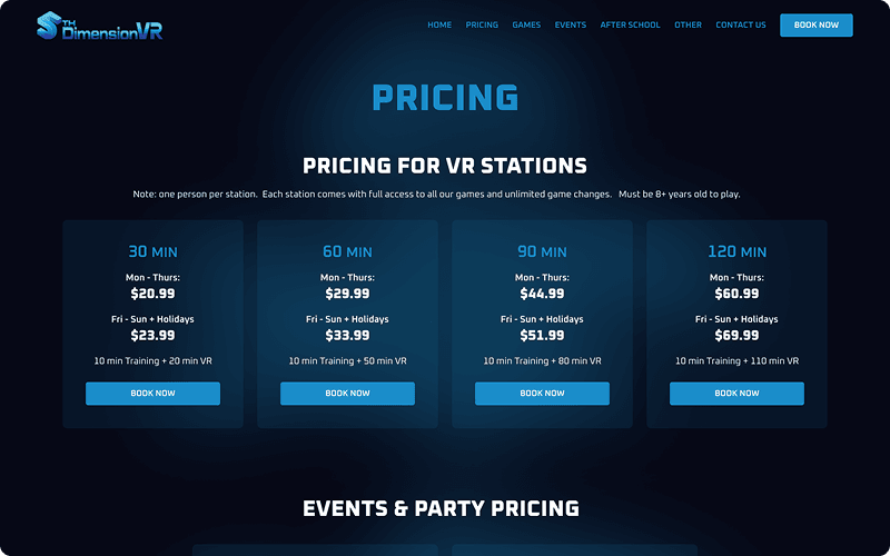 5th Dimension VR page